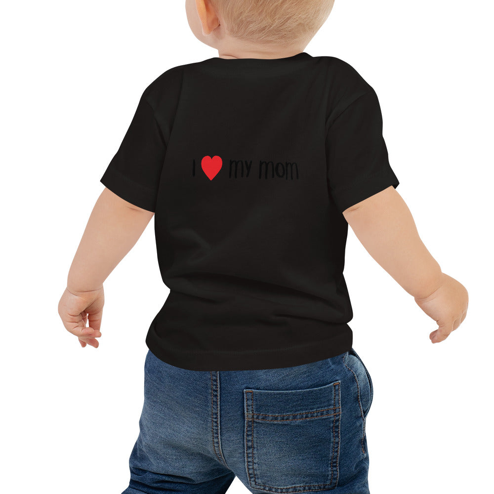 Kurzärmeliges Baby-Jersey-T-Shirt "I love my Mom"