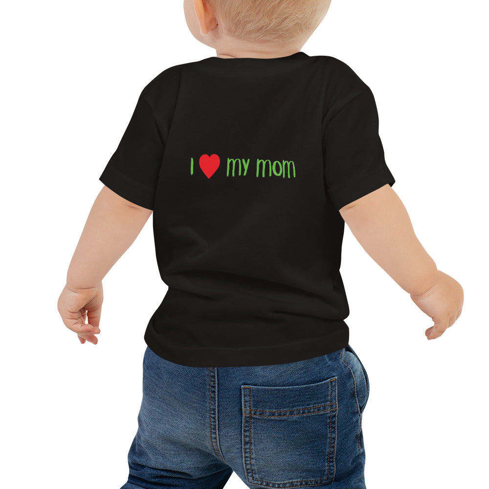 Kurzärmeliges Baby-Jersey-T-Shirt "I love my mom"